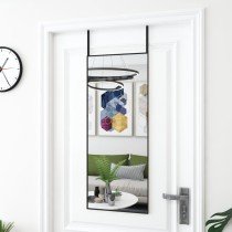 Türspiegel Schwarz 30x100 cm Glas und Aluminium