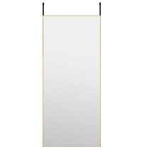 Türspiegel Schwarz 30x100 cm Glas und Aluminium