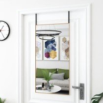 Türspiegel Schwarz 30x100 cm Glas und Aluminium