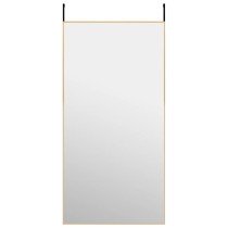 Türspiegel Schwarz 30x100 cm Glas und Aluminium