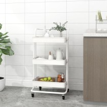 3-Tier Kitchen Trolley Grey 42x35x85 cm Iron and ABS