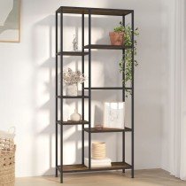 Bücherregal 80x30x120 cm Stahl und Holzwerkstoff