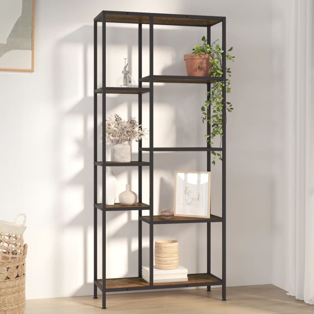 Book Shelf 80x30x120 cm Steel and Engineered Wood