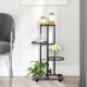 5-Floor Flower Stand with Wheels 44x23x100 cm Black Iron