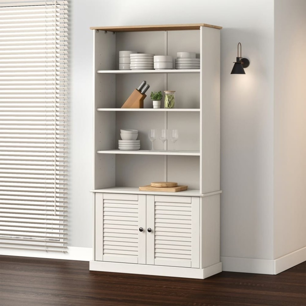Bookcase VIGO Grey 85x35x170 cm Solid Wood Pine