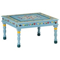 Coffee Table Red Hand Painted Solid Wood Mango