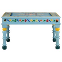 Coffee Table Red Hand Painted Solid Wood Mango