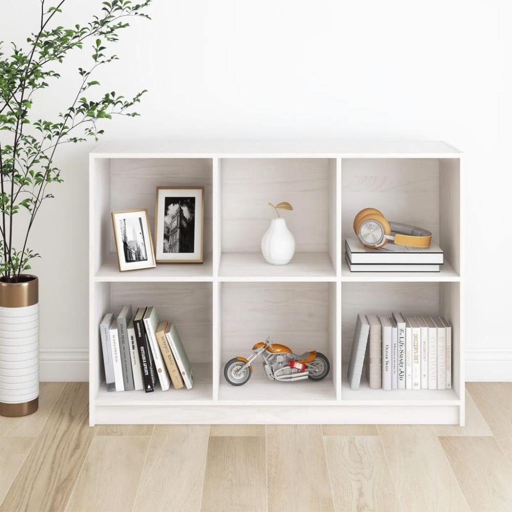 Book Cabinet Black 104x33x76 cm Solid Pinewood