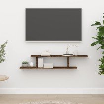 TV-Wandregal Hochglanz-Weiß 125x18x23 cm Holzwerkstoff