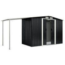 Garden Shed with Sliding Doors Anthracite 386x312x178 cm Steel