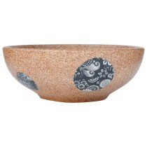 Countertop Basin White and Blue Round Î¦41x14 cm Ceramic
