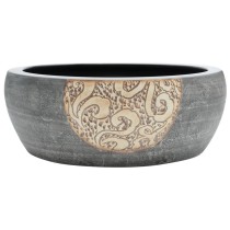 Countertop Basin White and Blue Round Î¦41x14 cm Ceramic