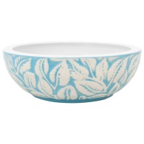 Countertop Basin White and Blue Round Î¦41x14 cm Ceramic
