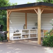 Outdoor-Küchenschränke 3 Stk. Schwarz Massivholz Kiefer