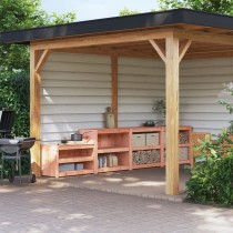 Outdoor-Küchenschränke 3 Stk. Schwarz Massivholz Kiefer