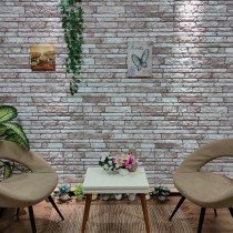 3D Wall Panels with Light Grey Brick Design 10 pcs EPS