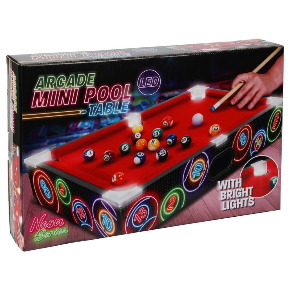 Tender Toys Mini Pool Table with LED Lights 48.5x30x8.5 cm