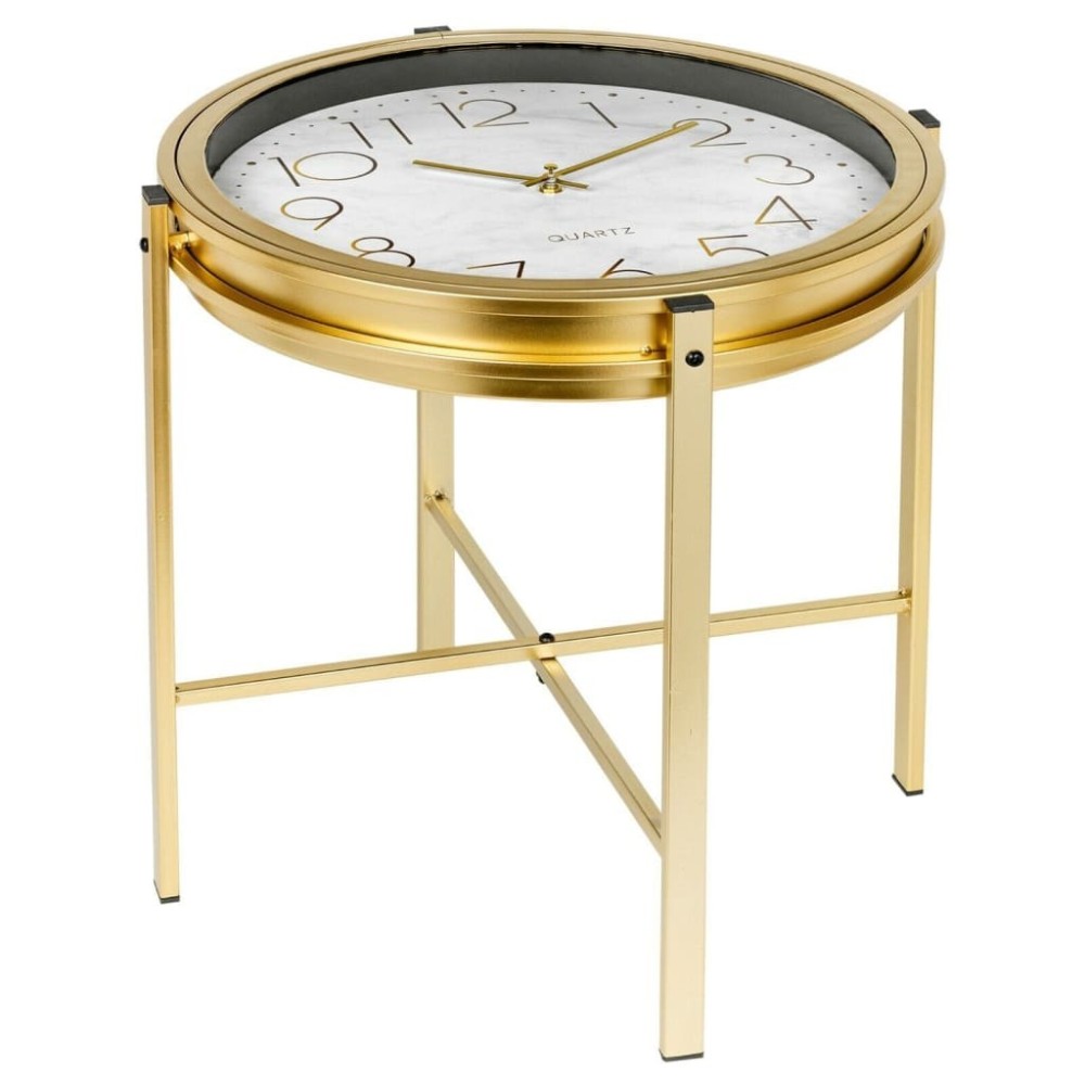 Home&Styling Side Table with Clock Gold