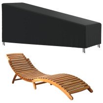 Sonnenliegen-Abdeckung Schwarz 203x81x25/63 cm 420D Oxford