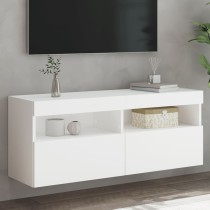 TV Wall Cabinet with LED Lights White 100x30x40 cm