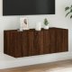 TV Wall Cabinet with LED Lights Brown Oak 80x35x31 cm