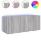 TV Wall Cabinet with LED Lights Grey Sonoma 100x35x41 cm