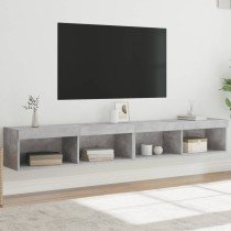 TV Cabinets with LED Lights 2 pcs Concrete Grey 100x30x30 cm