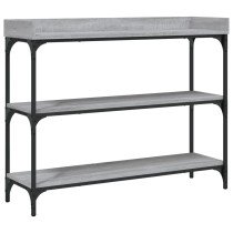 Console Table with Shelves Grey Sonoma 100x30x80 cm