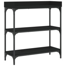 Console Table with Shelves Black 75x30x80 cm