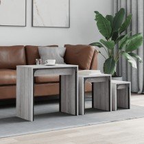 Nesting Coffee Tables 3 pcs Grey Sonoma Engineered Wood