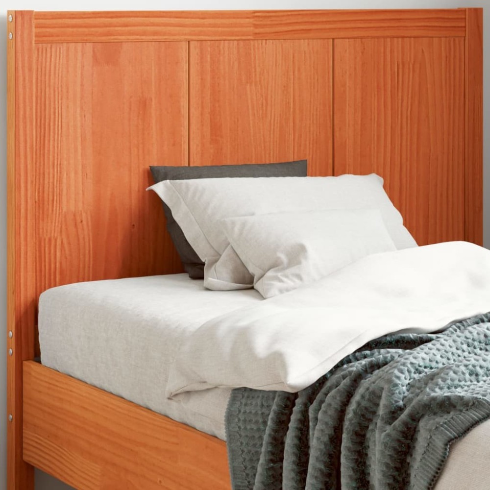 Headboard Wax Brown 100 cm Solid Wood Pine