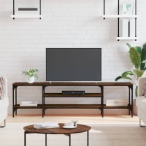 TV-Schrank Räuchereiche 100x35x45 cm Holzwerkstoff & Eisen