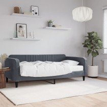 Daybed with Mattress Dark Grey 90x190 cm Velvet