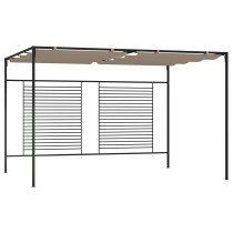 Gazebo with Retractable Roof 3x4x2.3 m Taupe 180 g/m