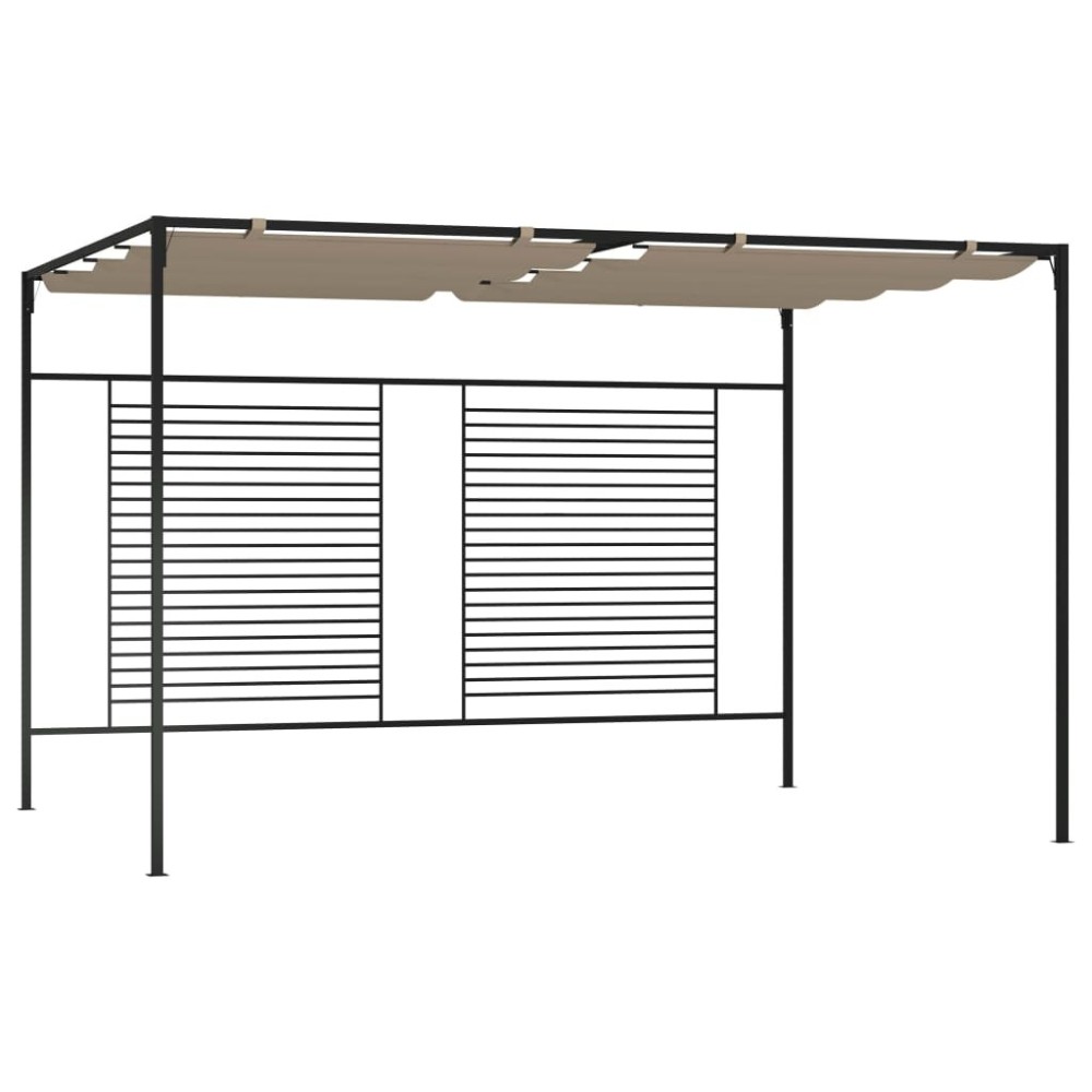 Gazebo with Retractable Roof 3x4x2.3 m Taupe 180 g/m