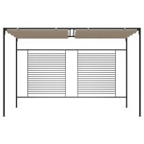 Gazebo with Retractable Roof 3x4x2.3 m Taupe 180 g/m