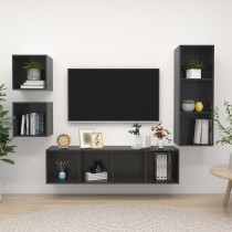 4 Piece TV Cabinet Set Sonoma Oak Engineered Wood