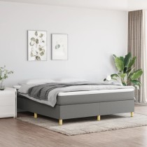 Box Spring Bed Frame Dark Grey 180x200 cm 6FT Super King Fabric