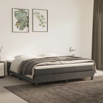 Box Spring Bed Frame Dark Grey 180x200 cm 6FT Super King Velvet