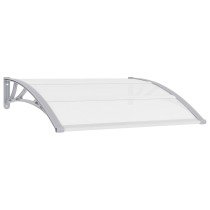 Door Canopy Grey and Transparent 150x80 cm PC