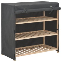 Schuhschrank mit Abdeckung Weiß 79 x 40 x 80 cm Stoff