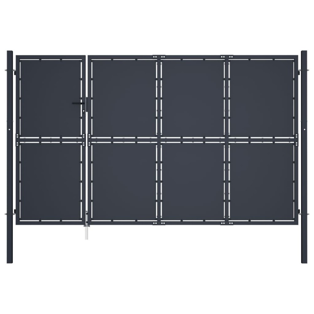 Garden Gate Steel 350x125 cm Anthracite