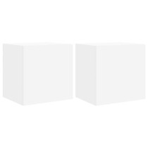 TV Wall Cabinets with LED Lights 2 pcs White 40.5x35x40 cm