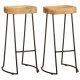 Bar Stools 2 pcs Solid Mango Wood