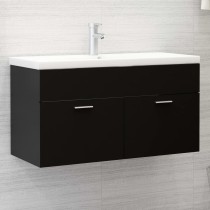 Sink Cabinet with Built-in Basin High Gloss White Engineered Wood