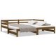 Pull-out Day Bed Black Solid Pinewood 2x