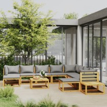 9 Piece Garden Lounge Set with Cushions Solid Wood Acacia (UK/IE/FI/NO only)