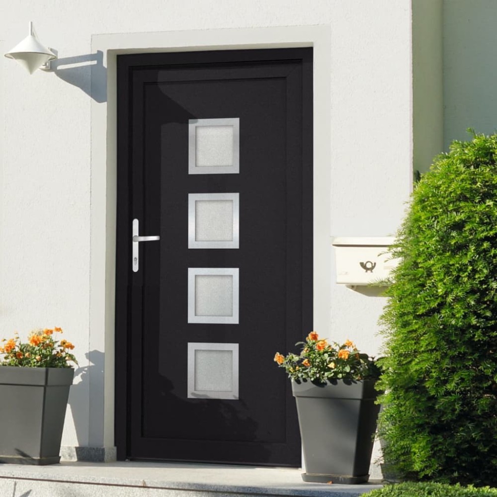 Front Door Anthracite 98x190 cm PVC