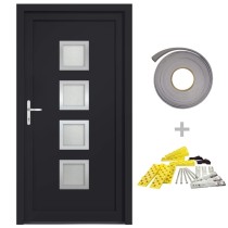 Front Door Anthracite 98x190 cm PVC