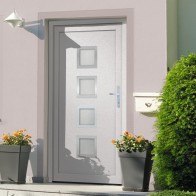 Front Door White 98x208 cm PVC